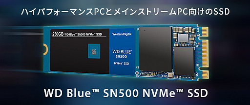 画像ギャラリー No.001のサムネイル画像 / Western Digitalのエントリー〜ミドルクラス市場向けSSD「WD Blue SN500 NVMe」が国内発売