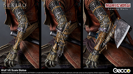 画像ギャラリー No.019のサムネイル画像 / 「SEKIRO」主人公・狼の1/6スケール スタチューが登場。体のラインや忍義手，そして台座まで，ディテールにこだわった造形に