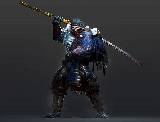 画像ギャラリー No.003のサムネイル画像 / 「仁王2」に登場する武将「真柄直隆」と先代「服部半蔵」，そして「本多忠勝」のスクリーンショットとキャラクター画像が公開