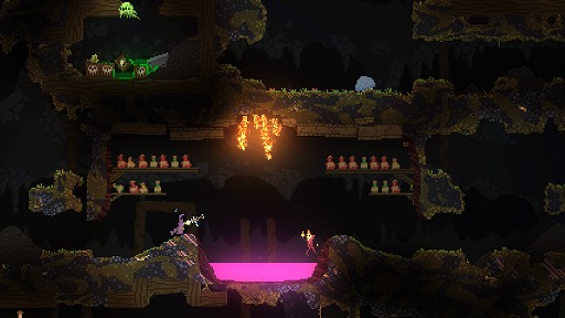 画像ギャラリー No.005のサムネイル画像 / ［GDC 2019］ピクセルの1つ1つが物理シミュレートされた横スクロールアクション「Noita」のプレイアブルデモが公開