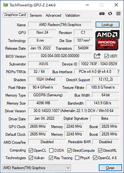 画像ギャラリー No.006のサムネイル画像 / RX 6500 XT搭載のASUS製グラボ「TUF Gaming Radeon RX 6500 XT OC」レビュー。新型エントリー向けGPUの実力はいかに