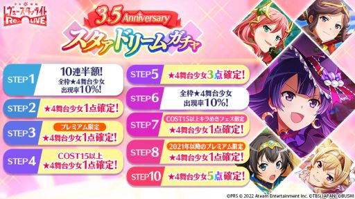 画像ギャラリー No.009のサムネイル画像 / 「少女☆歌劇 レヴュースタァライト -Re LIVE-」で3.5周年記念キャンペーンが開催中。最大300連分の無料ガチャも