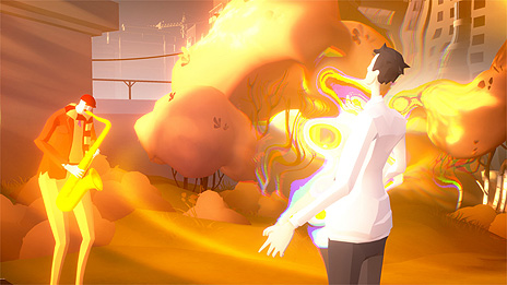 画像ギャラリー No.011のサムネイル画像 / ローポリ風ADV「Mosaic」のSwitch版が本日リリース。無気力で孤独な毎日を送る男が，あるきっかけで今までとは違う世界に触れる