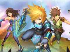 「Rainbow Skies」は武器の強化や財宝探しなど，やりこみ要素が盛りだくさん。オンラインランキングにも対応