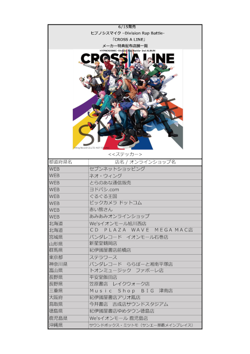 画像ギャラリー No.007のサムネイル画像 / 「ヒプノシスマイク」，2ndアルバム収録曲“CROSS A LINE”を6月10日に先行配信
