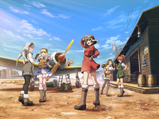 画像ギャラリー No.012のサムネイル画像 / 「荒野のコトブキ飛行隊」，ゲームオリジナルキャラクターとなる「ハルカゼ飛行隊」の6人が公開