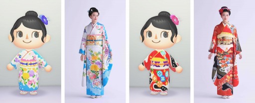 画像ギャラリー No.002のサムネイル画像 / 「あつまれ どうぶつの森」,京友禅の千總が振袖のマイデザインを提供