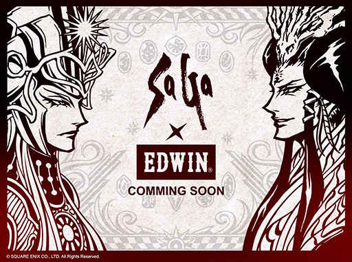 画像ギャラリー No.001のサムネイル画像 / 「サガ」シリーズ×「EDWIN」のコラボが発表に。ティザーサイトも公開され,キービジュアルにはエロールとサルーインが登場