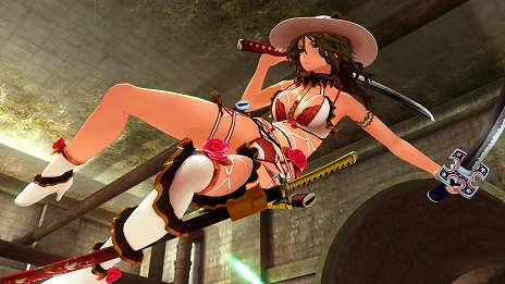 画像ギャラリー No.022のサムネイル画像 / 「お姉チャンバラORIGIN」のDLC第4弾となる彩,咲,レイのホストガール衣装や水着など追加コスチュームが本日配信開始