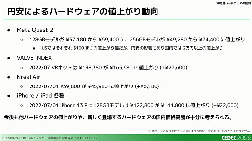 画像ギャラリー No.019のサムネイル画像 / ［CEDEC 2022］XRとメタバース業界で過去1年間に起きた，技術やビジネスの動向を凝縮して語るセッションをレポート