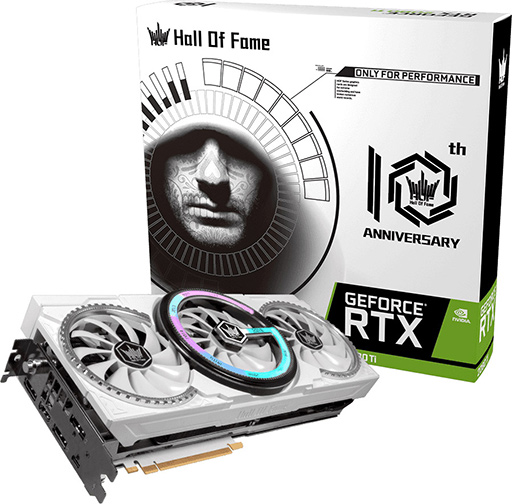 画像ギャラリー No.001のサムネイル画像 / 玄人志向,「HOF」10周年記念モデルのRTX 2080 Ti搭載カードを発売。特別デザインのDDR4-3600 8GB×2も付いてくる