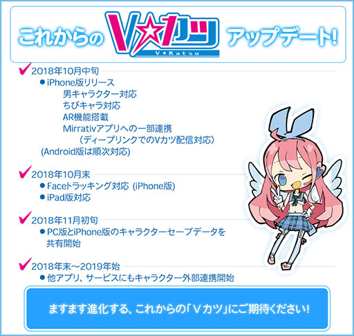 画像ギャラリー No.005のサムネイル画像 / 男性,女性はもちろん,ちびキャラなども作成可能。Vチューバー支援サービス「Vカツ」のアプリがiPhone向けに配信開始