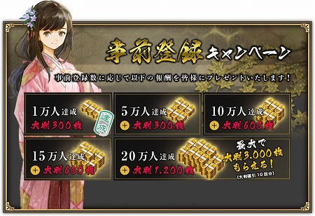 画像ギャラリー No.002のサムネイル画像 / 「戦国大河」，事前登録者数が1万を突破