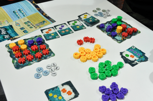 画像ギャラリー No.005のサムネイル画像 / ［SPIEL'18］ほかのプレイヤーを出し抜きつつ，自分のサンゴ礁を育てる「Reef」を遊んでみた