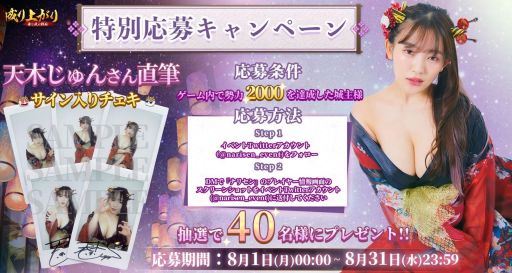 画像ギャラリー No.007のサムネイル画像 / 「成り上がり〜華と武の戦国」が3.5周年。天木じゅんさんとのコラボ記念キャンペーンを実施