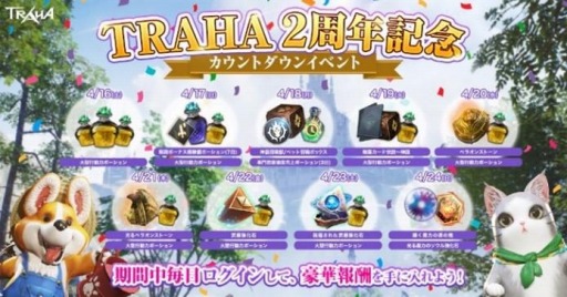 画像ギャラリー No.007のサムネイル画像 / 「TRAHA」のサービス開始2周年を記念したイベントが4月23日より開催に