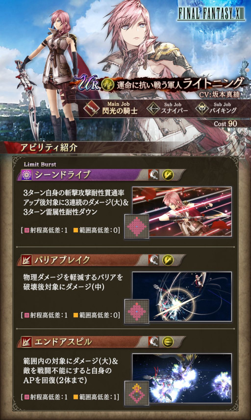 画像ギャラリー No.004のサムネイル画像 / 「FFBE幻影戦争」,「FFXIII」コラボを開催。“ライトニング”と“ホープ”が登場
