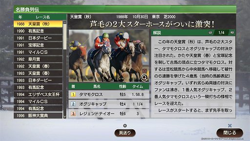 画像ギャラリー No.006のサムネイル画像 / 人との絆で馬を育てる。馬と馬がドラマを演じる。「Winning Post 9」プレイレポート