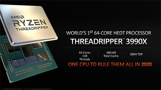 画像ギャラリー No.003のサムネイル画像 / AMD,第3世代Ryzen Threadripperの詳細を明らかに。2020年には64コア128スレッド対応の「Ryzen Threadripper 3990X」をリリース