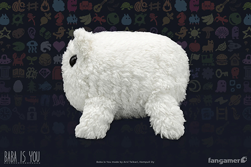 画像ギャラリー No.004のサムネイル画像 / パズルゲーム「Baba Is You」のキャラクター「Baba」のぬいぐるみが登場。つぶらな瞳がチャームポイントの白くてもこもこなぬいぐるみ