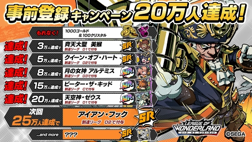 画像ギャラリー No.001のサムネイル画像 / 「リーグ・オブ・ワンダーランド」事前登録者数が20万人を突破。新たな報酬キャラを公開