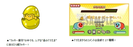 画像ギャラリー No.008のサムネイル画像 / アーケード版「太鼓の達人」と「ぐでたま」のコラボが9月4日から開催。プレゼントキャンペーンも実施