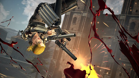 画像ギャラリー No.002のサムネイル画像 / 「進撃の巨人2 -Final Battle-」，「射撃装備」のフックドライブシーンが画像で公開。キャラエピソードモードの追加画像も