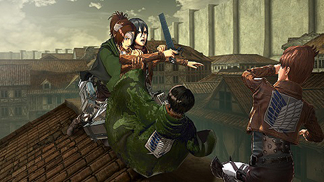 画像ギャラリー No.009のサムネイル画像 / 「進撃の巨人2 -Final Battle-」，「射撃装備」のフックドライブシーンが画像で公開。キャラエピソードモードの追加画像も