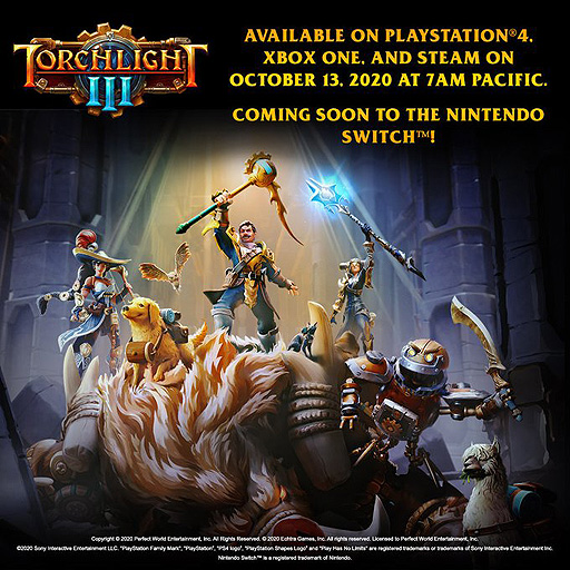 画像ギャラリー No.002のサムネイル画像 / 「Torchlight III」はPCとPS4,Xbox Oneで10月13日ローンチと海外向けに発表。Switch版も年内にリリースへ