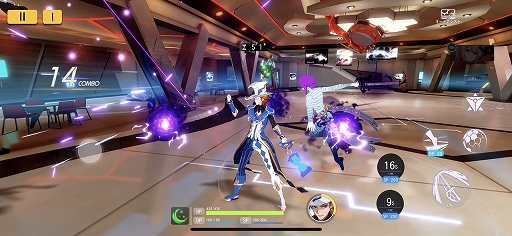 画像ギャラリー No.012のサムネイル画像 / 近未来の都市も美しい「VGAME」を先行プレイ。enishの新作はスマホ向け3DアクションRPGで，1月17日に配信開始