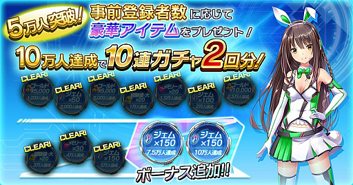 画像ギャラリー No.002のサムネイル画像 / 「ヒロインメモリーズ」，事前登録者数が5万人を突破。さらなる報酬が得られる追加キャンペーンを実施