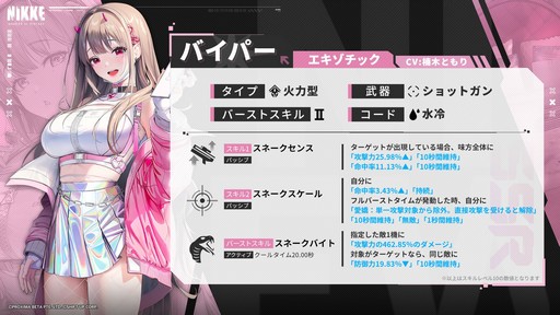 画像ギャラリー No.001のサムネイル画像 / ［プレイレポ］「勝利の女神：NIKKE」の新キャラ“バイパー”は愛嬌で生き残る。ボス戦で活躍しそうなショットガン持ち火力型の属性IIニケ