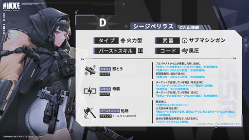 画像ギャラリー No.001のサムネイル画像 / ［プレイレポ］「勝利の女神：NIKKE」に新キャラ“D”が登場。ボス出現と同時にバースト発動が狙える対モダニア戦に特化したようなニケ