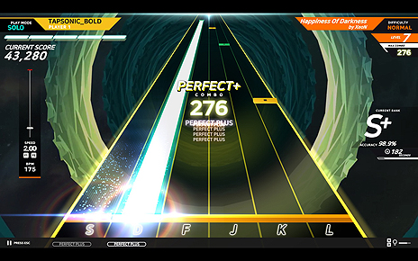 画像ギャラリー No.005のサムネイル画像 / 「DJMAX」シリーズの楽曲も収録したPC用音楽ゲーム「TAPSONIC BOLD」がSteamで配信中。アップデートで日本語対応済み