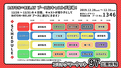 画像ギャラリー No.005のサムネイル画像 / 「BATON=RELAY」,コミックマーケット97の出展情報を公開
