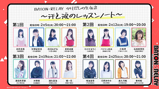 画像ギャラリー No.002のサムネイル画像 / 「BATON=RELAY」，YouTubeでの定期生放送の配信決定＆1stLIVEで「スペシャル招待公演」を開催