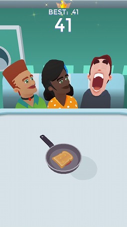 画像ギャラリー No.005のサムネイル画像 / タップ＆リリースでパンケーキを飛ばそう。アクションゲーム「Flippy Pancake」を紹介する「（ほぼ）日刊スマホゲーム通信」第2007回