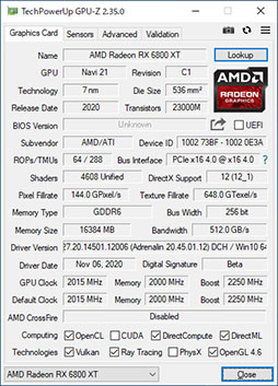 画像ギャラリー No.010のサムネイル画像 / AMDの新世代GPU「Radeon RX 6800 XT＆RX 6800」レビュー。期待のレイトレ対応GPUは競合であるRTX 3080/3070と戦えるのか？