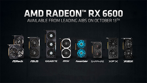 画像ギャラリー No.012のサムネイル画像 / AMD,新型GPU「Radeon RX 6600」を発表。GeForce RTX 3060に挑戦するNavi 2X世代のエントリー〜ミドルクラスGPU