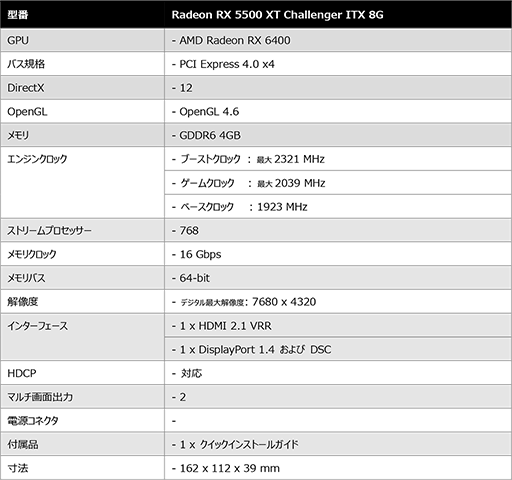 画像ギャラリー No.003のサムネイル画像 / ASRock，全長約162mmのショート基板を採用したRX 6400カードを発売