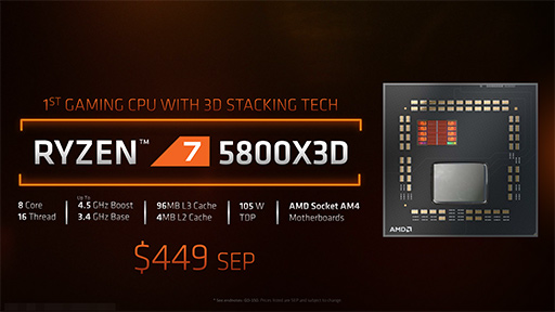 画像ギャラリー No.003のサムネイル画像 / 大容量L3キャッシュ搭載の「Ryzen 7 5800X3D」は,12〜16コアのハイエンドCPUと戦えるゲーム性能を有するのか?