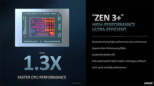 画像ギャラリー No.003のサムネイル画像 / AMD,ビジネスノートPC向けAPU「Ryzen PRO 6000 Mobile」を発表。Zen 3+世代CPUとRDNA 2世代統合型GPUに刷新
