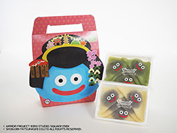 画像ギャラリー No.003のサムネイル画像 / 「ドラゴンクエストウォーク」に登場するおみやげを商品化した「スライム生八ッ橋(つぶあん入り)」,5月16日より期間限定販売を実施