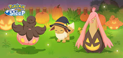 画像ギャラリー No.002のサムネイル画像 / 「Pokémon Sleep」，バケッチャやパンプジン，ハロウィン帽子をかぶった「イーブイ」が新登場