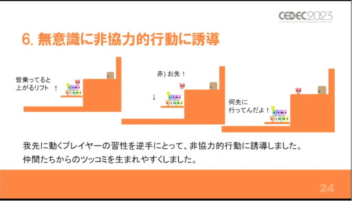 画像ギャラリー No.012のサムネイル画像 / ［CEDEC 2023］盛り上がるとは，声が出ていること。講演「協力ゲーム『PICO PARK』で"声"を生み出すために実践したこと」をレポート