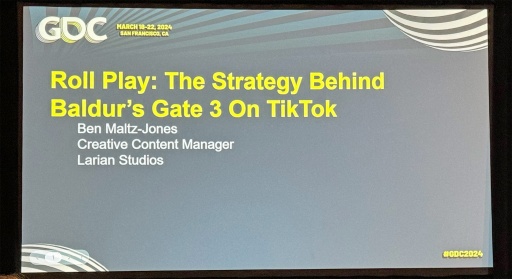画像ギャラリー No.001のサムネイル画像 / ［GDC 2024］「バルダーズ・ゲート3」のプロモーションでTikTokを運用。わずか1年あまりで27万フォロワーを獲得した秘訣とは
