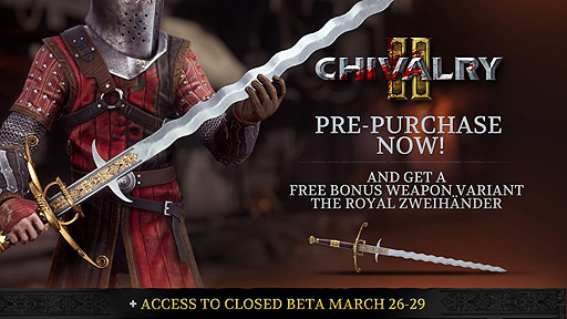 画像ギャラリー No.003のサムネイル画像 / 中世剣戟対戦アクション「Chivalry 2」は6月8日リリースと海外向けに発表。3月26日からクローズドβテストが実施へ