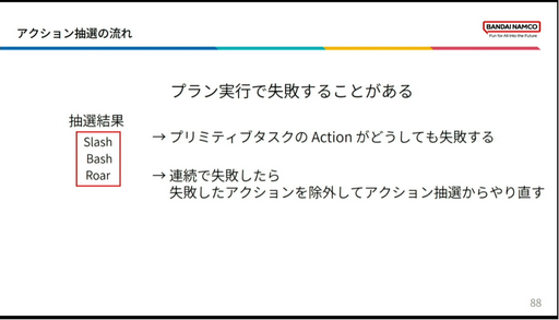 画像ギャラリー No.031のサムネイル画像 / ［CEDEC2023］「BLUE PROTOCOLのAI実装 〜企画意図をふるまいに反映させるために行ったこと〜」聴講レポート。エネミーの行動を決めるAI，その舞台裏が明かされた