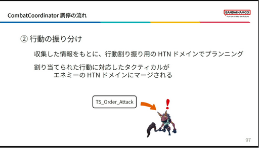 画像ギャラリー No.034のサムネイル画像 / ［CEDEC2023］「BLUE PROTOCOLのAI実装 〜企画意図をふるまいに反映させるために行ったこと〜」聴講レポート。エネミーの行動を決めるAI，その舞台裏が明かされた