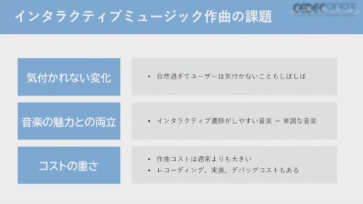 画像ギャラリー No.025のサムネイル画像 / ［CEDEC 2023］バンダイナムコスタジオのコンポーザーが，ゲームを音楽的に演出するインタラクティブミュージックを作曲面から解説